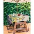 thumbnail image 3 of Outdoor Tablecloth with Umbrella Hole Zipper,Summer Botanical Country Flowers Birds Waterproof Zippered Table Cloth for Rectangle Table,Pastoral Plants Retro Linen Patio Table Covers for Indoor Pinic, 3 of 6