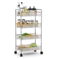 thumbnail image 3 of Spaco Black/Gray 4 Tier Storage Rack Trolley Cart-Gray, Storage Cart for Kitchen,Bathroom,Living Room,Office, 3 of 9