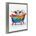 thumbnail image 4 of Stupell Industries Cow in Rainbow Bath Typography Painting Gray Floater Framed Canvas Art Print Wall Art, 25 x 25, 4 of 10