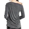 thumbnail image 2 of Rachel Roy Womens Asymmetrical Knit Blouse, Grey, X-Small, 2 of 3