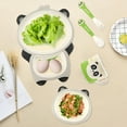 thumbnail image 5 of ACDANC Animal Toddler Dinnerware Set Cartoon Airplane Divided Dinner Plate Toddler Plates And Bowls Set Cartoon Dinner Food Plate Double Compartments Spoon Fork For Kids, 5 of 7