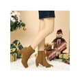 thumbnail image 6 of BLISSFUL STEP Valentine's Women's Boot Dress Side Zip Block Heel Ankle Boots Brown 8, 6 of 8