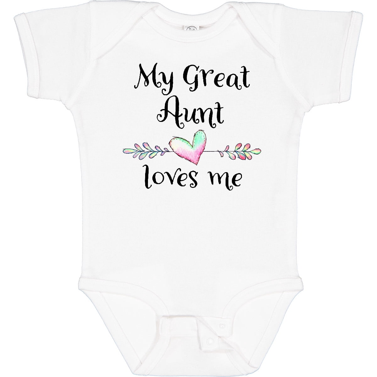 Inktastic My Great Aunt Loves Me Heart Boys or Girls Baby Bodysuit