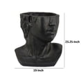 thumbnail image 3 of Benjara Kylz Decor Head Garden Planter- 23 Inch- Wide Open Top- Black Resin, 3 of 6