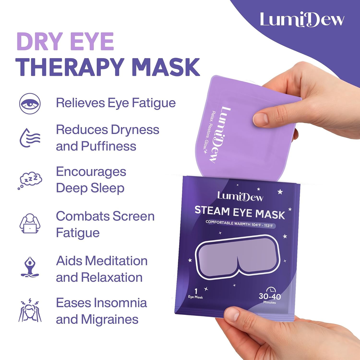 LumiDew Steam Eye Mask
