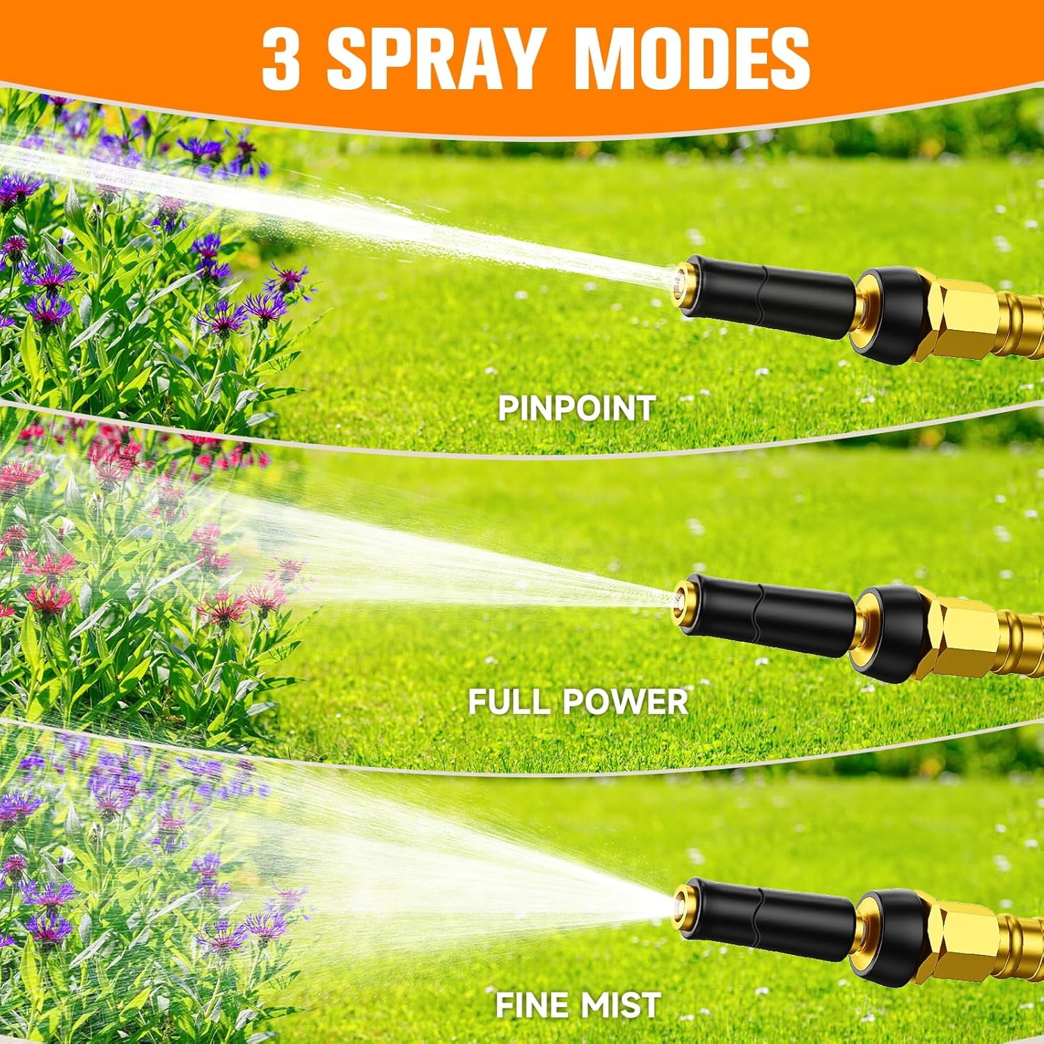 Garden Hose 100 FT, Heavy Duty 304 Stainless Steel Flexible Water Hose, No-Kink, No Bite, Expandable Water Hose for Yard, RV, Car