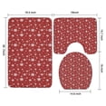 thumbnail image 3 of Red Christmas Snowflake Pattern Bathroom Rugs Sets 3 Piece,Toilet Cover Set,Absorbent Non Slip Bathroom Mats Sets with U-Shaped Contour Rug Toilet Rug Set, 3 of 5