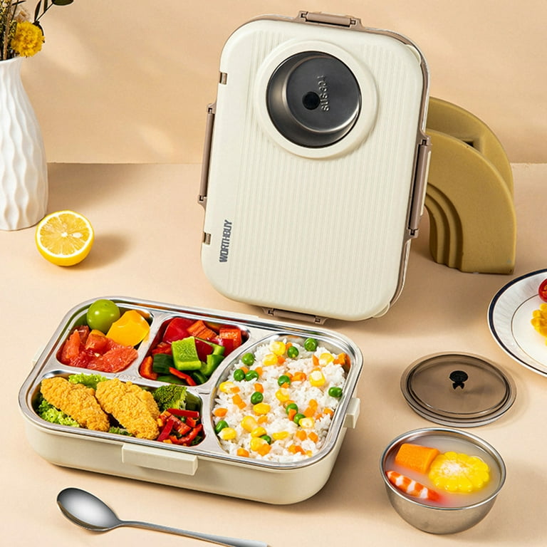 Honrane 1400ML Bento Box Creative Camera Design Good Sealing 4 Grid 1200ML  Lunch Container with 200ML Soup Box Bowl And Tableware Picnic Supplies