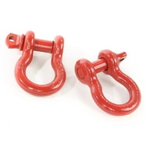 Rugged Ridge by RealTruck D-Ring Shackle Kit | 3/4", Red, Steel, Pair | 11235.08