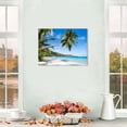 thumbnail image 2 of HFDF Beach Wall Art Palm Tree Ocean Bathroom Wall Decor Tropical Coconut Palms Natural Landscape Photography Picture Coastal Seascape Canvas Poster Photo Living Room Wall in 24x20inch Framed, 2 of 6