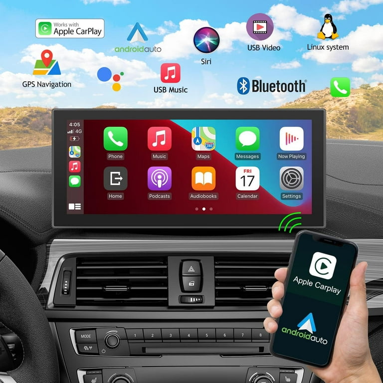 Road Top Wireless CarPlay & Android Auto, 8.8'' Touch Screen, Apple CarPlay Car Stereo with Backup Camera, Support Mirror Link, Bluetooth 5.0, Siri