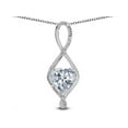 thumbnail image 2 of Star K� 8mm Genuine White Topaz Heart Infinity Loop Pendant Necklace, 2 of 9