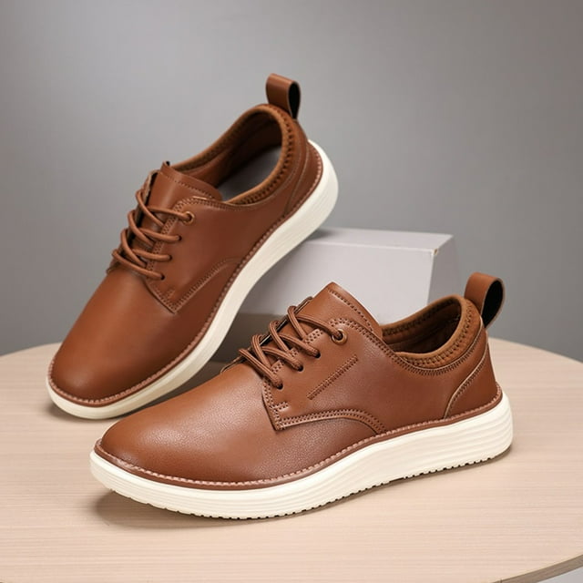 Zapatos de vestir de cuero para hombres zapatos de cordón livianos zapatos de negocios livianos
