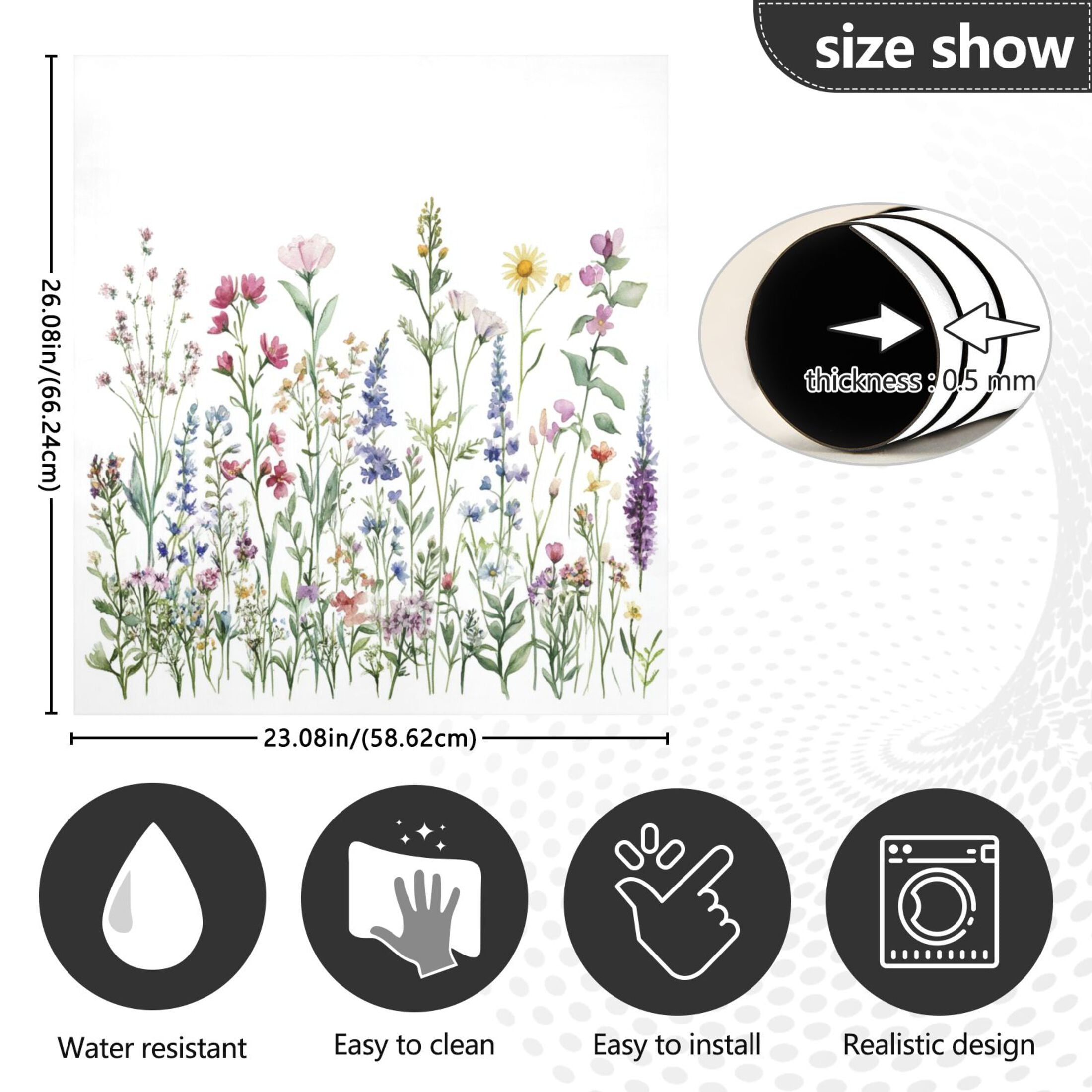 Dishwasher Magnetic Sticker 23x26 Inch Refrigerator Magnetic Sticker Washing Machine Magnetic Sticker Kitchen Panel Magnetic Sticker Home Decor Watercolor Red Flower