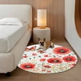 thumbnail image 2 of Round Rugs 7Ft, Red Spring Floral Round Area Rug Washable Indoor Throw Carpet, Summer Butterfly Botanical Large Non Slip Circle Rug for Dining Room Playroom Home Decor Aesthetic, 2 of 8