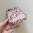 thumbnail image 5 of Compatible with iPhone Case,Cute Curly Wavy Shape Heart Wristband Strap Bracelet Chain Silicone Clear Transparent Soft Shockproof Cover Phone Case (Pink,iPhone Xs Max), 5 of 5