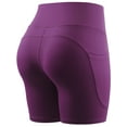 thumbnail image 6 of Cadmus High Waist Yoga Shorts for Women Workout Running Shorts Naked Feeling Biker Shorts Tummy Control Deep Pockets, Purple, M, 6 of 8