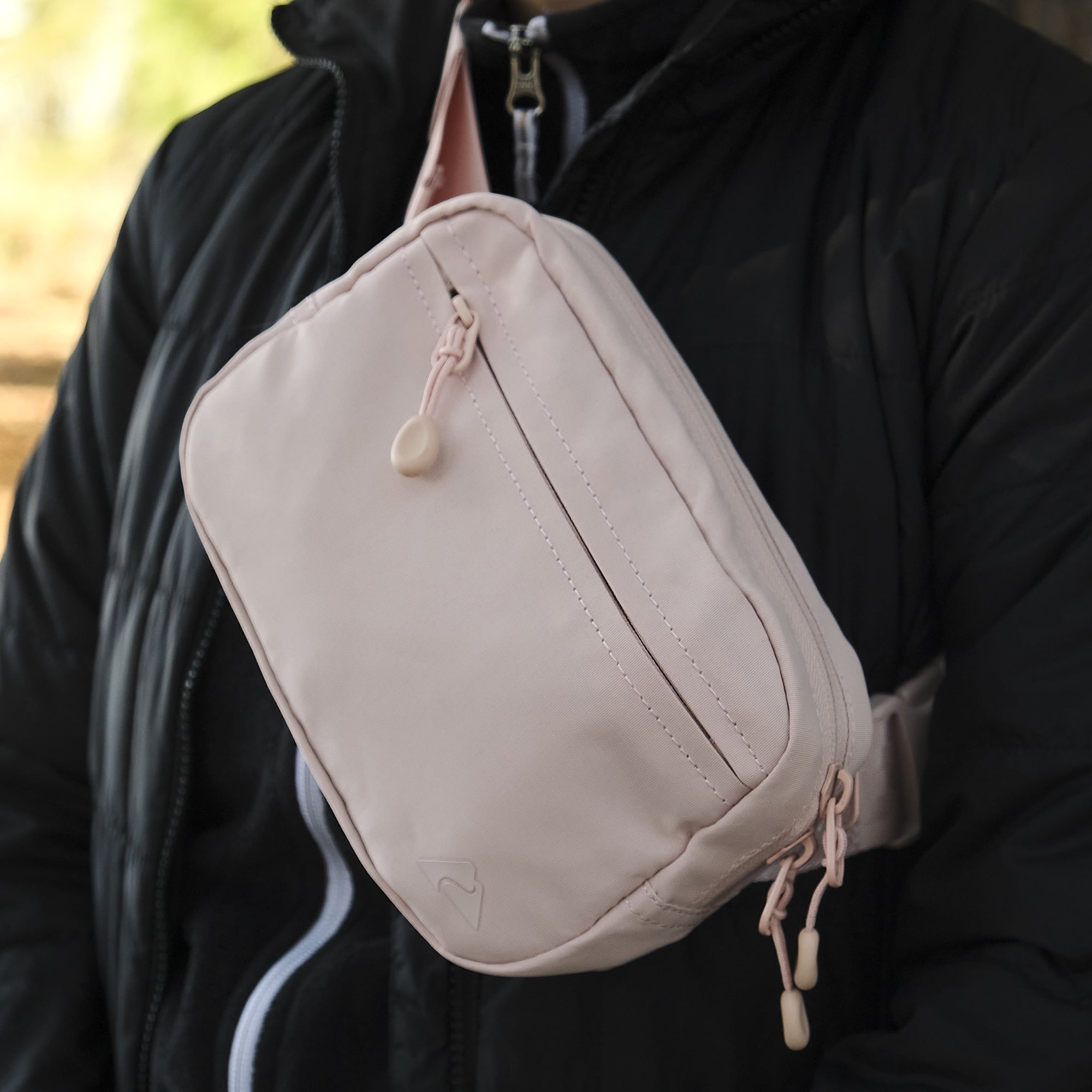 Ozark Trail Waistpack, Dusty Pink Fanny pack, Polyester, Zipper, Adult, on Waist
