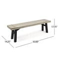 thumbnail image 2 of Bettinger Acacia Wood Outdoor Dining Benches, Set of 2, Light Gray Wash and Black, 2 of 7