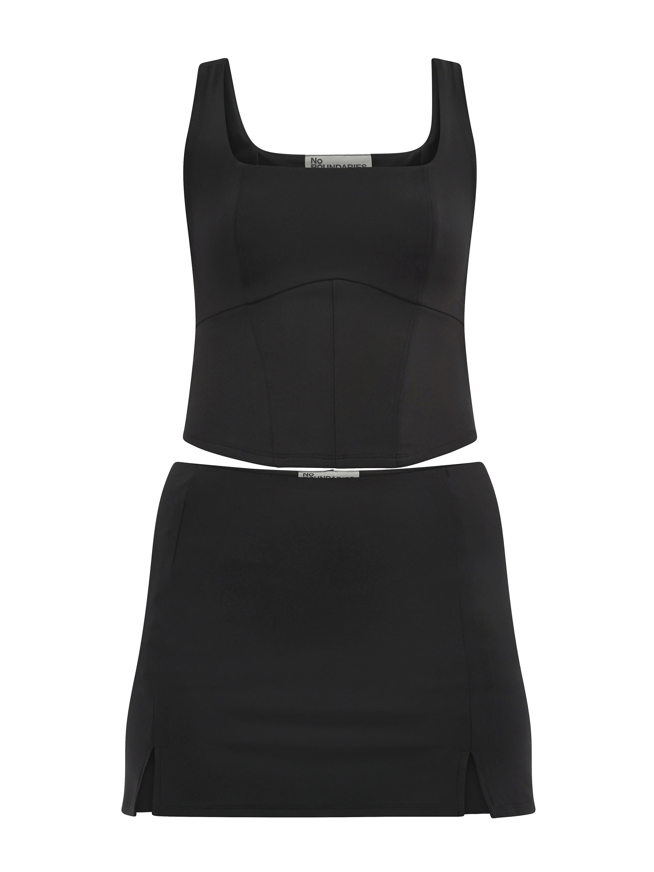 No Boundaries Active Square Neck Top and Skort Set, 2-Piece, Women's