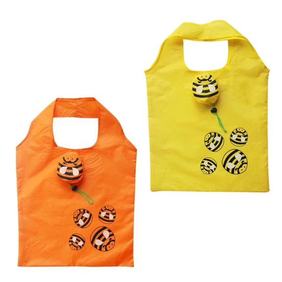 WHAMVOX 2 Pcs Portable Shopping Bag Reusable Tote Bags Bulk Cute Travel
