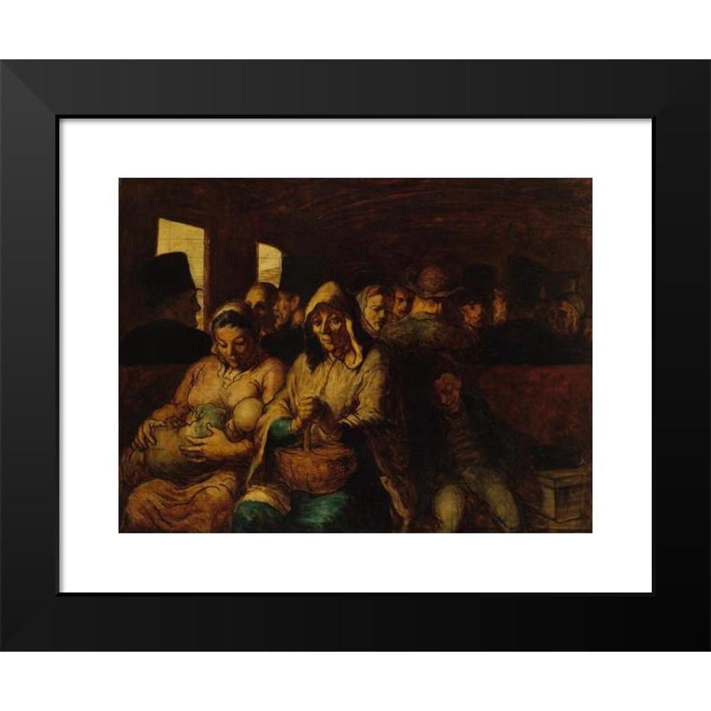 Honoré Daumier 14x11 Black Modern Framed Museum Art Print Titled - The Third-Class Carriage