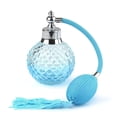 thumbnail image 1 of Atomizador de plástico recargable estilo vintage Crystal Art de 100 ml, botella con pulverizador largo (azul), 1 of 3