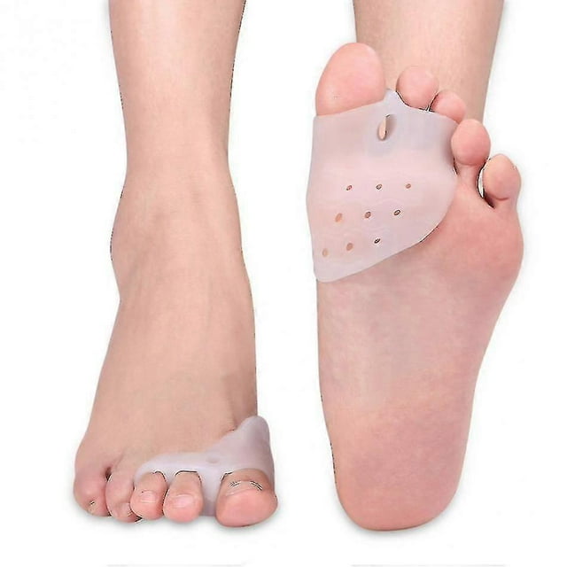 Toe Separator Gel Bunion Corrector Hammer Toe Straightener Professional Forefoot Cushions Toe Straightener Bunion Pads Relieve Hammer Toe Bunion Overl