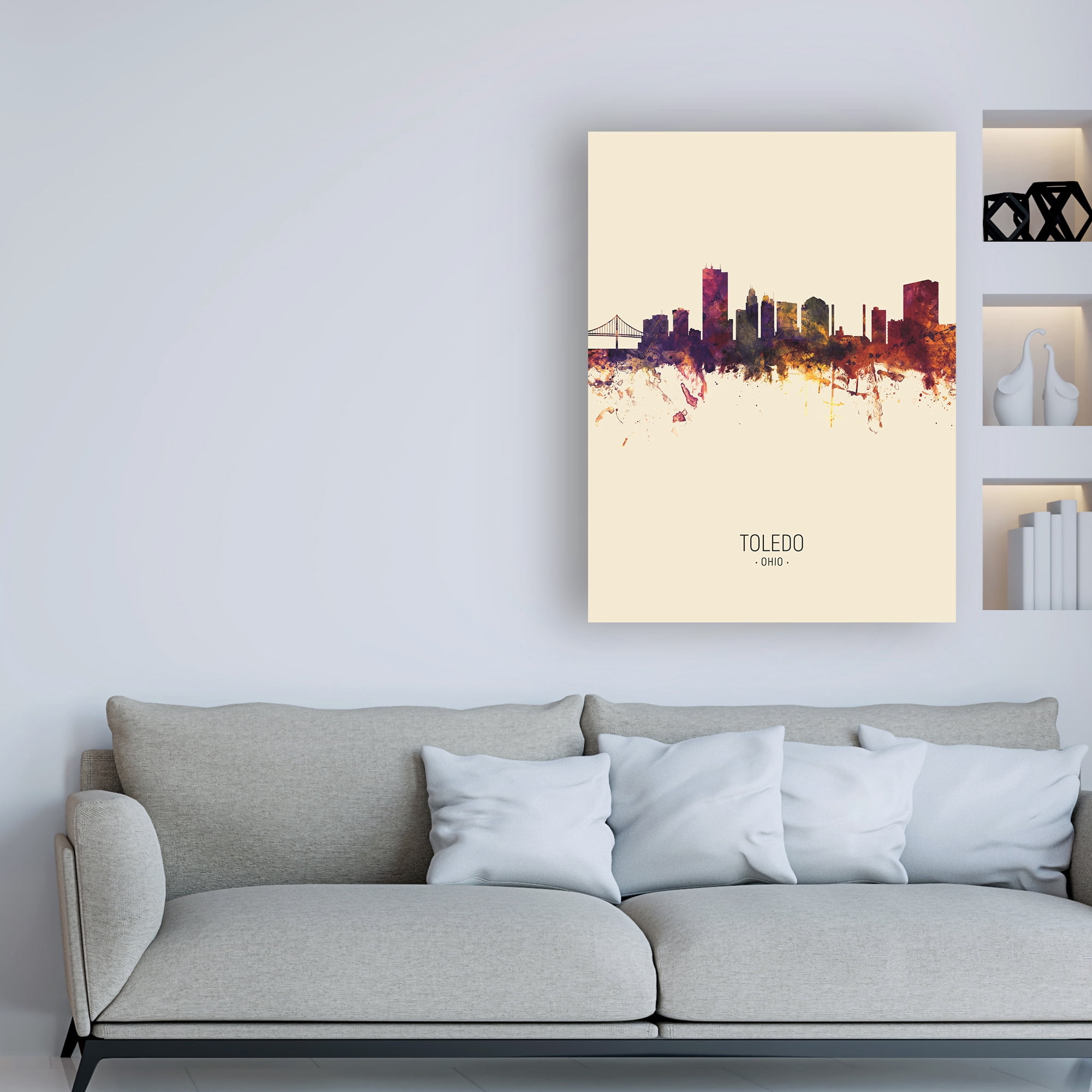 Trademark Fine Art 'Toledo Ohio Skyline Portrait III' Canvas Art by Michael Tompsett