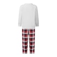thumbnail image 2 of Argulvti Family Matching Christmas Pajama Set, Solid Color Long Sleeve Tops and Plaid Pants Sleepwear Outfits, 2 of 9