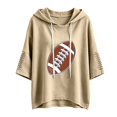 thumbnail image 4 of Womens Oversized Hoodie Weekend Tops With Pockets Gift Cute Hoodies Game Day Sweatshirts Long Sleeve Lounge Daily Outfit Plus Size Hooded Sunday Funday Shirt Rugby Shirt Comfort Hoodie Beige, 4 of 4