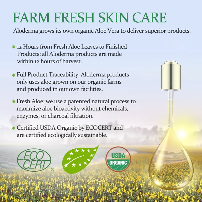 Aloderma Soothing Face Moisturizer with 77% Organic Aloe Vera - Face Lotion  for Women & Men for Sensitive & Combination Skin, Rosacea - Oil Free ...
