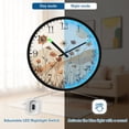 thumbnail image 5 of Voice Activated Clock with Glow Light 12 Inch Large Silent Wall Clock Battery Operated for Home Decor Muted Colors Wildflowers, 5 of 8
