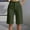 #0286-Green, variant on Bermuda Shorts for Women Summer Dressy Casual Elastic High Waisted Wide Leg Knee Length Shorts with Pockets