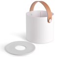 thumbnail image 3 of Modern Round Tissue Dispenser Holder Plastic Box Cover Napkin Organizer with leather handles for bathroom vanity tops, 3 of 5