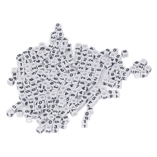 Acrylic Beads, Smoothing Surfaces Widely Used Acrylic Number Beads White For Jewelry Making