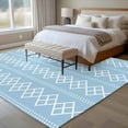 thumbnail image 4 of 8'x10' Area Rugs, Blue Boho Indoor Outdoor Area Rug for Living Room Bedroom, Vintage Ethnic Tribe Abstract Art Geometric Washable Bathroom Rugs Kitchen Floor Carpet Mats Home Decor Aesthetic, 4 of 8