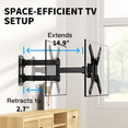 thumbnail image 2 of MountFTV Full Motion TV Wall Mount Bracket 360°Rotation for 13-42 inch Flat Curved Screen Universal TVs & Monitors, Max 200x200mm, Holds up to 44 lbs, 2 of 9