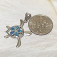 thumbnail image 5 of Beautiful Hawaiian Blue Opal Plumeria Sea Turtle Necklace, Sterling Silver Opal Plumeria Turtle Pendant, N6159 Birthday Valentine Mom Gift, 5 of 9