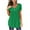 Green, variant on ZZwxWA Women's Summer Solid Round Neck Button Pleated Short Sleeve Tops