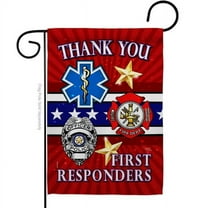 Breeze Decor First Responders Garden Flag Armed Forces Service 13 x 18.5 in. Double-Sided Decorative Vertical Flags for House Decoration Banner Yard Gift