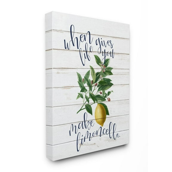 Stupell Industries Life Gives You Lemons Funny Wood Textured Word Design Canvas Wall Art by Ann Bailey