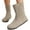 Khaki, variant on Women's Suede Pull On Mid Calf Boots Round Toe Flat Wide Calf Riding Booties Non Slip Retro Fall Winter Dress Shoes Brown Size 6.5