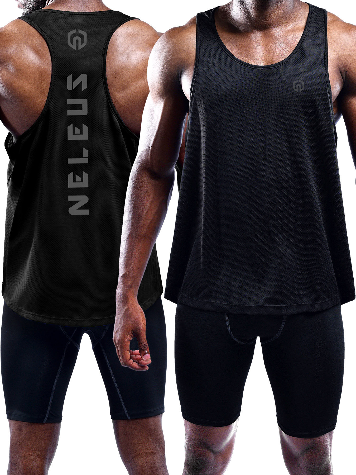 NELEUS Men's Y-Back Muscle Tank Top, 3-Pack photo 5