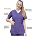 thumbnail image 3 of Adar Pro Heather Scrubs for Women - Elevated V-Neck Scrub Top - P4212H - Heather Grape - 2X, 3 of 7