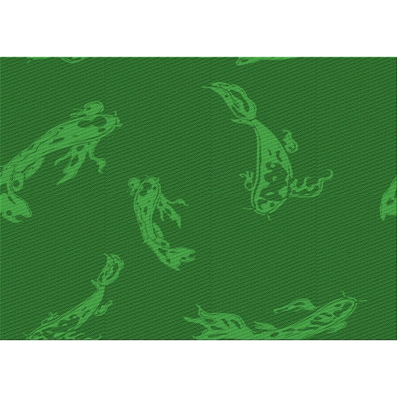 Ahgly Company Machine Washable Indoor Rectangle Transitional Dark Green Area Rugs, 2' x 5'