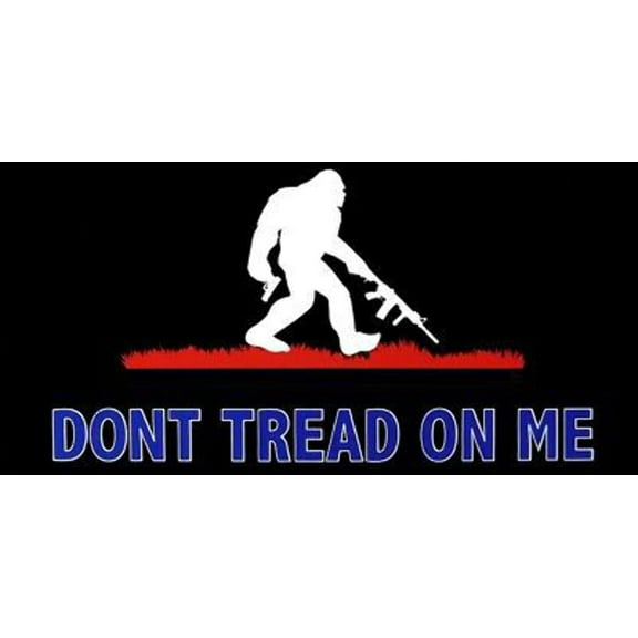 Bigfoot Don't Tread On Me Sasquatch Black Vinyl Decal Bumper Sticker