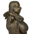 thumbnail image 4 of 11" x 23" Brown Polystone Meditating Buddha Sculpture with Engraved Carvings and Relief Detailing, by DecMode, 4 of 7