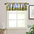 thumbnail image 3 of Italian Valance Curtain Old Stone Arch View The Sea Balcony Fresco Garden Plants Art Windows Short Curtain Valances for Kitchen Living Room Farmhouse Decor with Rod Pocket, One Panel 54X18 Inches, 3 of 6