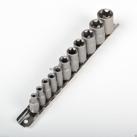 Female Torx Set - 11 Pc Torx Star Bit Female Socket Set W/ Holder Automotive Tools, 11 Pc Torx Star Bit Female Socket Set W/ Holder Automotive Tools By WennoW